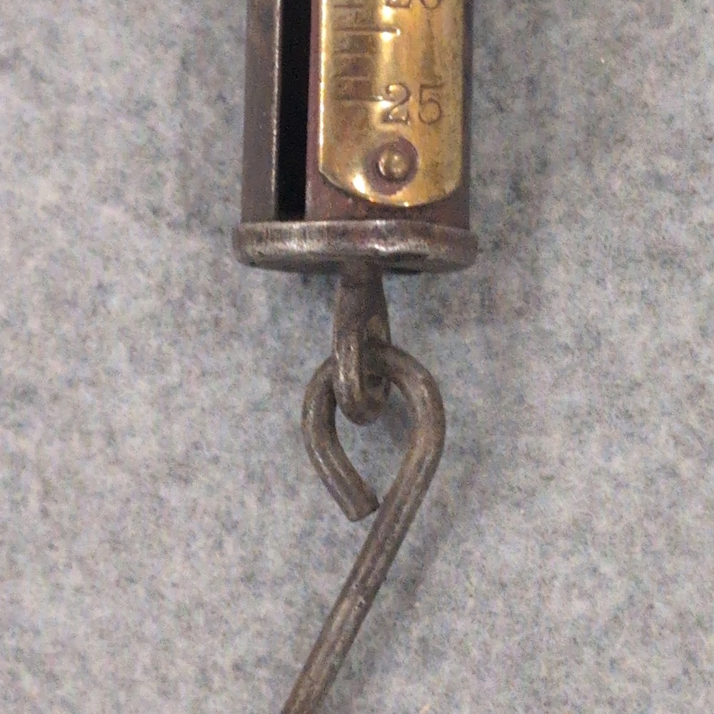 Antique Brass & Iron Hanging Spring Scale‎ w/ Hook Ring – c.1890s Farm Tool - Picture 4 of 5
